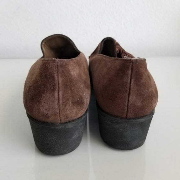 Stuart Weitzman tassel suede loafers choc brown 8M - Picture 6 of 13